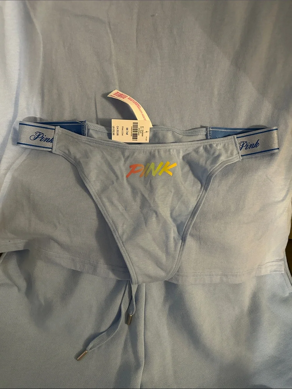 PINK Victoria's Secret Light Blue Logo Set with Multicolor Script
